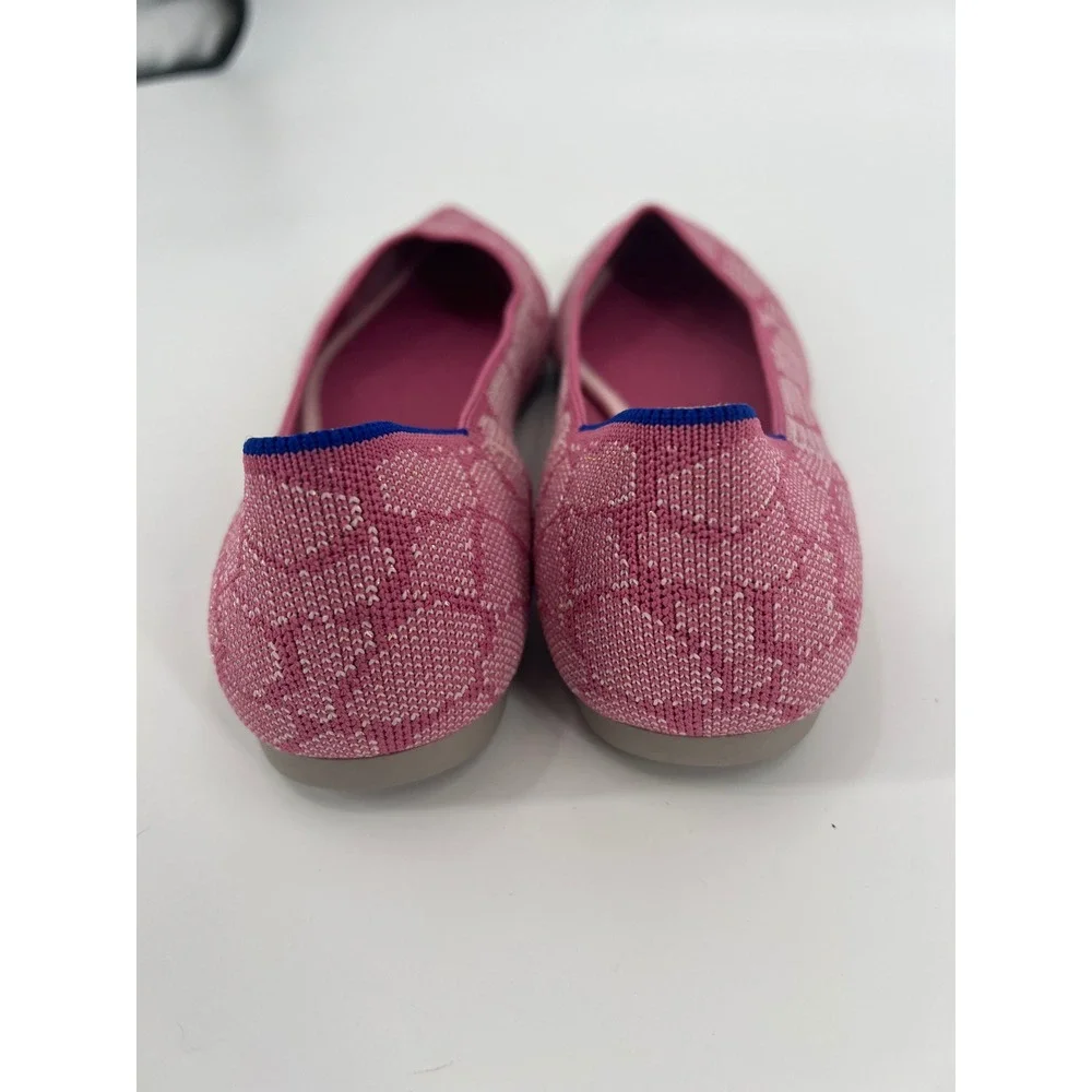 Rothys The Point Pink Giraffe Print Knit Flats Shoes 002-218 Womens 9.5